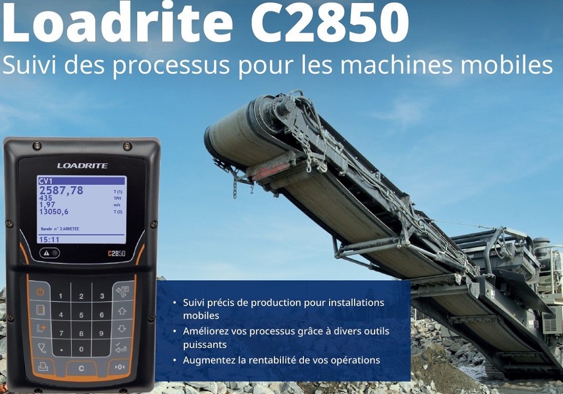 Loadrite C2850 suivi des processus pour les machines mobile carrière Clauss Pesage